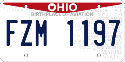 OH license plate FZM1197