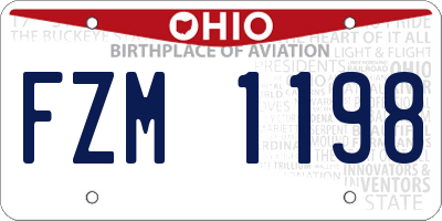 OH license plate FZM1198