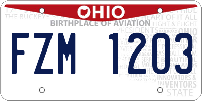 OH license plate FZM1203