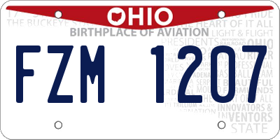 OH license plate FZM1207