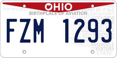 OH license plate FZM1293