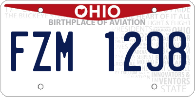 OH license plate FZM1298