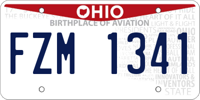 OH license plate FZM1341