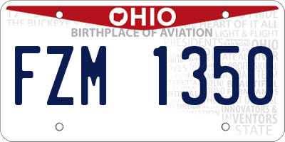 OH license plate FZM1350