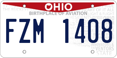 OH license plate FZM1408