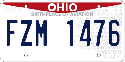 OH license plate FZM1476