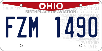 OH license plate FZM1490