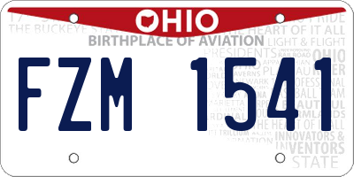 OH license plate FZM1541