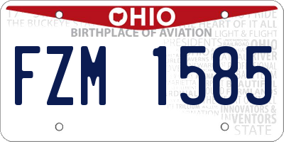 OH license plate FZM1585