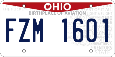 OH license plate FZM1601