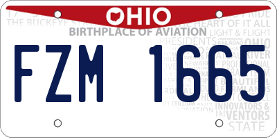 OH license plate FZM1665