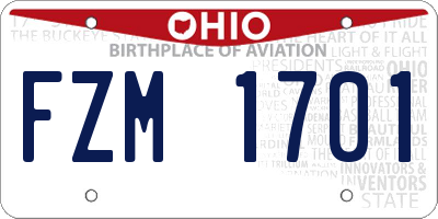 OH license plate FZM1701
