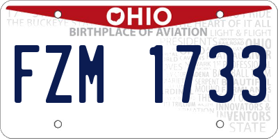 OH license plate FZM1733