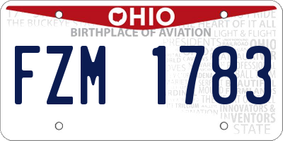 OH license plate FZM1783