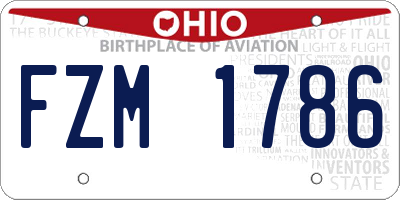 OH license plate FZM1786