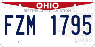 OH license plate FZM1795