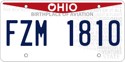 OH license plate FZM1810