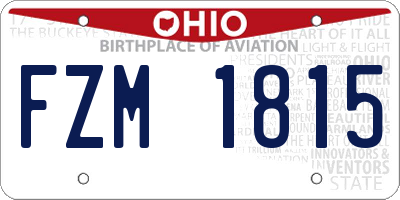 OH license plate FZM1815