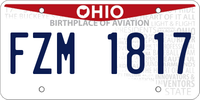 OH license plate FZM1817