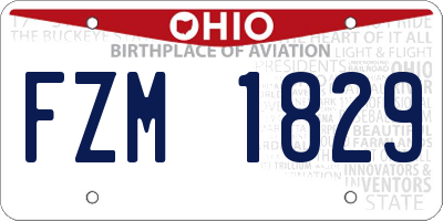 OH license plate FZM1829