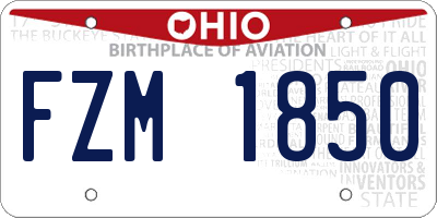 OH license plate FZM1850