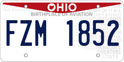 OH license plate FZM1852