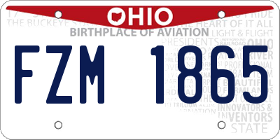 OH license plate FZM1865