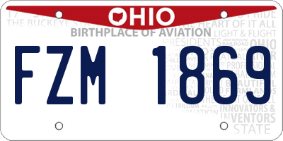 OH license plate FZM1869