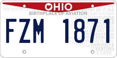 OH license plate FZM1871