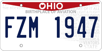 OH license plate FZM1947