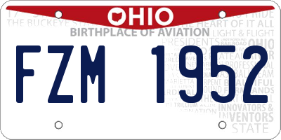 OH license plate FZM1952