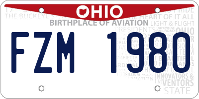 OH license plate FZM1980
