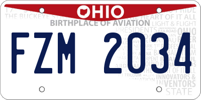 OH license plate FZM2034