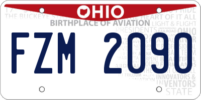 OH license plate FZM2090
