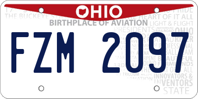 OH license plate FZM2097