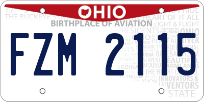 OH license plate FZM2115