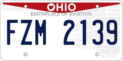 OH license plate FZM2139