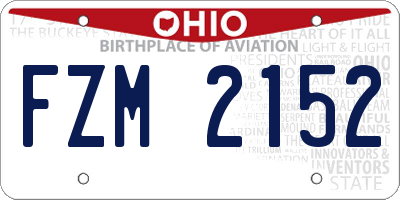 OH license plate FZM2152