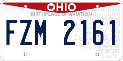 OH license plate FZM2161