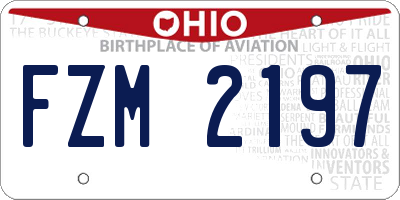 OH license plate FZM2197