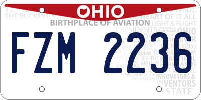 OH license plate FZM2236