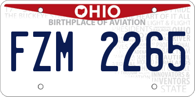 OH license plate FZM2265