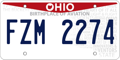OH license plate FZM2274