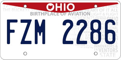 OH license plate FZM2286