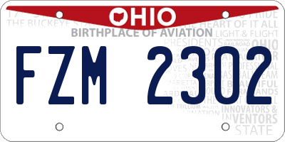 OH license plate FZM2302