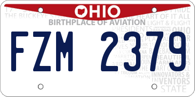OH license plate FZM2379