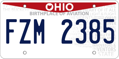 OH license plate FZM2385