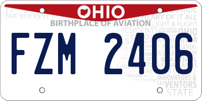 OH license plate FZM2406