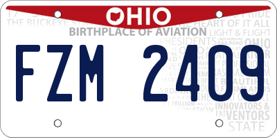 OH license plate FZM2409