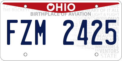 OH license plate FZM2425